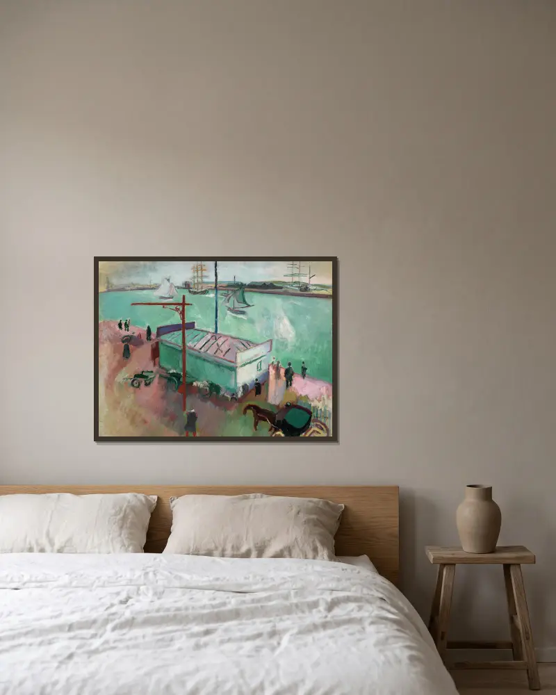 Der Hafen von Le Havre von Raoul Dufy gerahmt an einer Wand