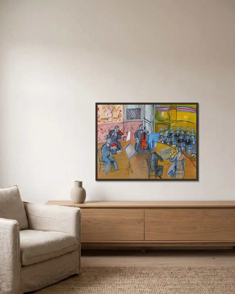 Das Quintett von Raoul Dufy gerahmt an einer Wand