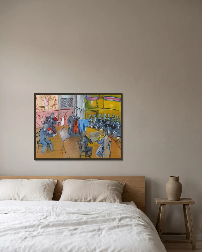 Das Quintett von Raoul Dufy gerahmt an einer Wand