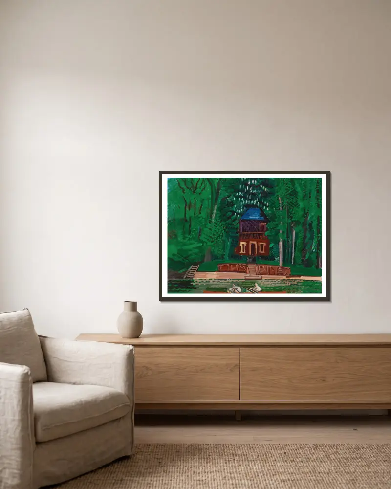 Die Ruderer auf der Marne von Raoul Dufy gerahmt an einer Wand