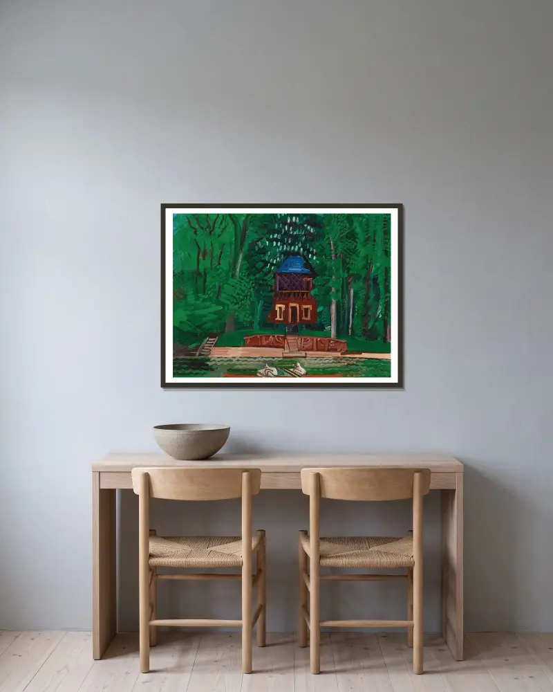 Die Ruderer auf der Marne von Raoul Dufy gerahmt an einer Wand
