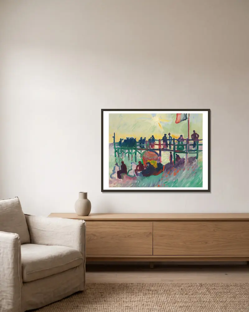 L’estacade au Havre av Raoul Dufy inramad på en vägg