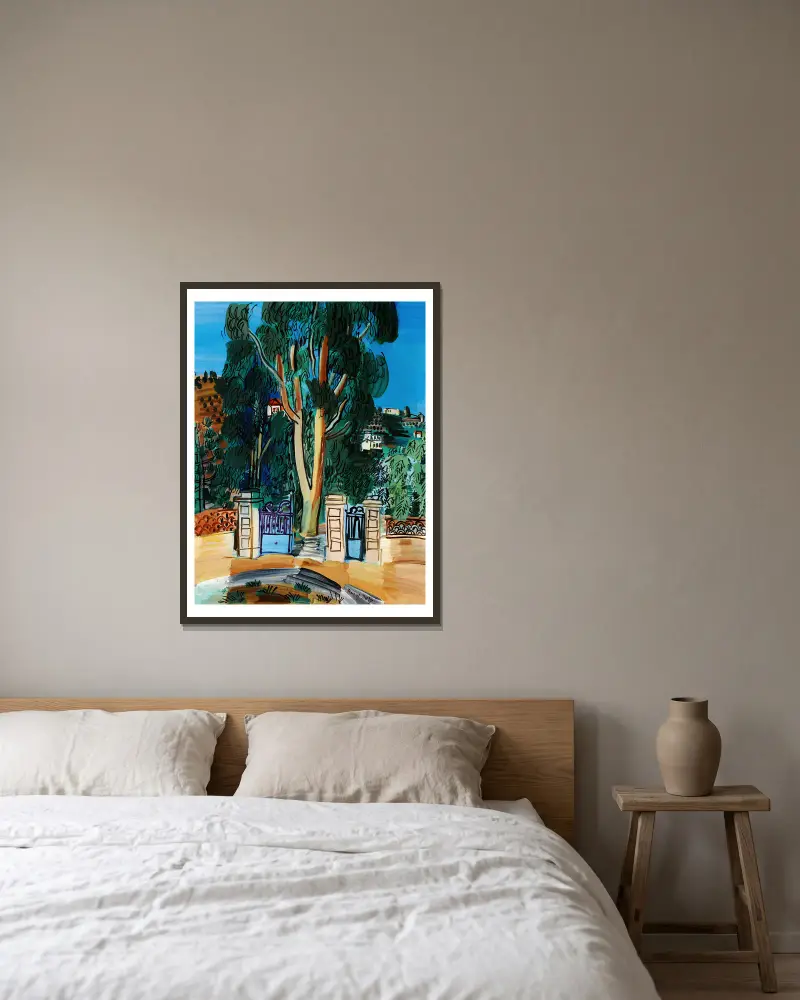 L’Eucalyptus av Raoul Dufy inramad på en vägg