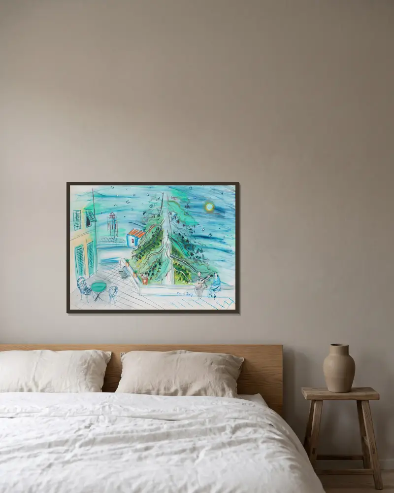 Sérénade à Caldas av Raoul Dufy inramad på en vägg