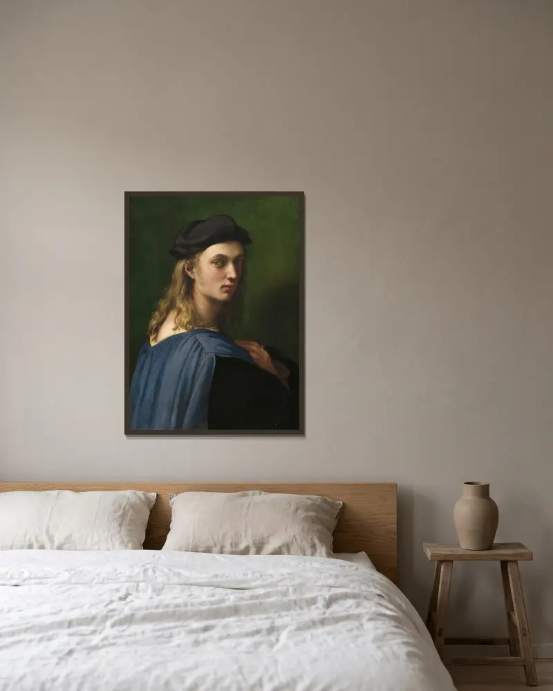 Bindo Altoviti av Raphael inramad på en vägg