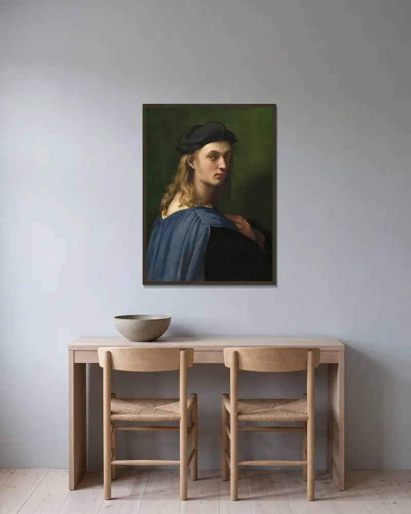 Bindo Altoviti av Raphael inramad på en vägg