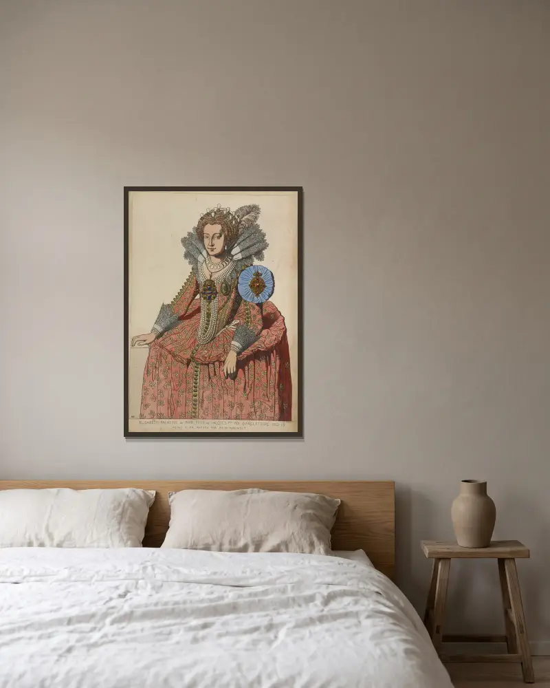 Elisabeth av Pfalz, dotter till Jakob I av England av Raphaël Jacquemin inramad på en vägg