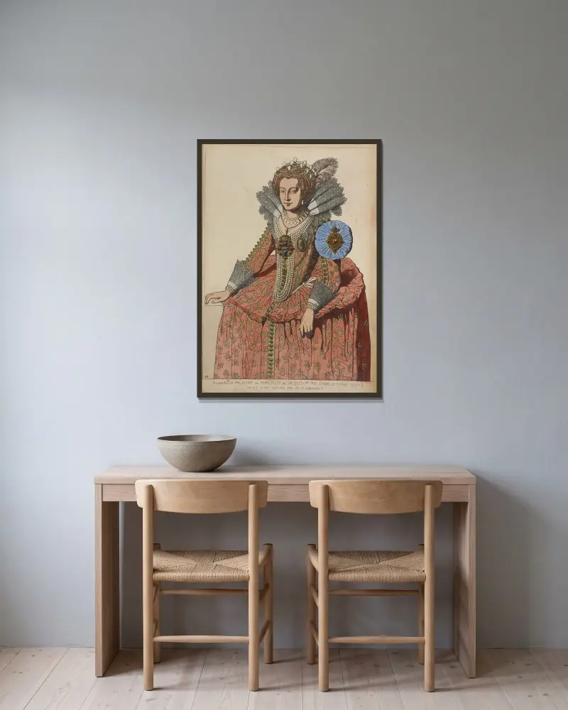 Elisabeth av Pfalz, dotter till Jakob I av England av Raphaël Jacquemin inramad på en vägg