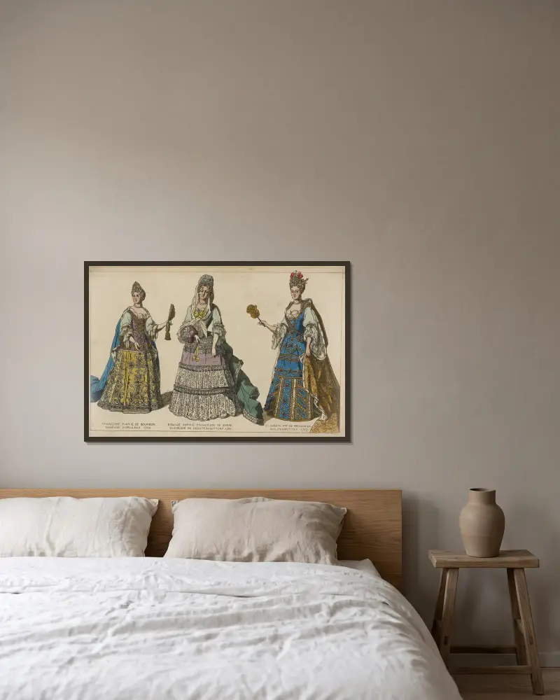 Françoise Marie de Bourbon, hertiginna av Orléans. 1702. Hedvig Sofia, prinsessa av Sverige, hertiginna av Holstein-Gottorp. 1700 av Raphaël Jacquemin inramad på en vägg