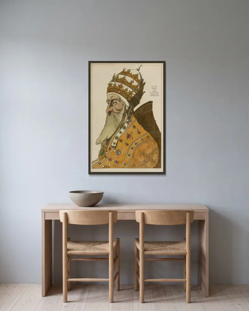 Papst Paul III. 1536. Nach einem Stich von Agostino Veneziano. von Raphaël Jacquemin gerahmt an einer Wand