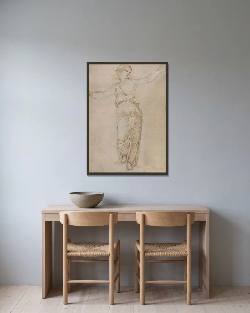 Lucretia av Raphael inramad på en vägg
