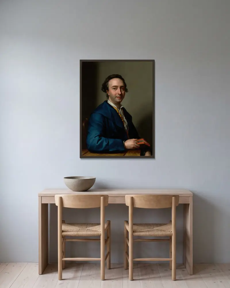 Porträtt av José Nicolás de Azara, markis av Nibbiano av Anton Raphael Mengs inramad på en vägg