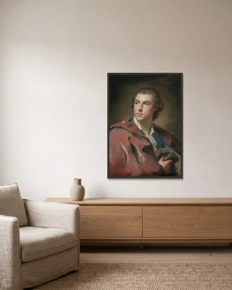 Porträtt av William Burton Conyngham av Anton Raphael Mengs inramad på en vägg