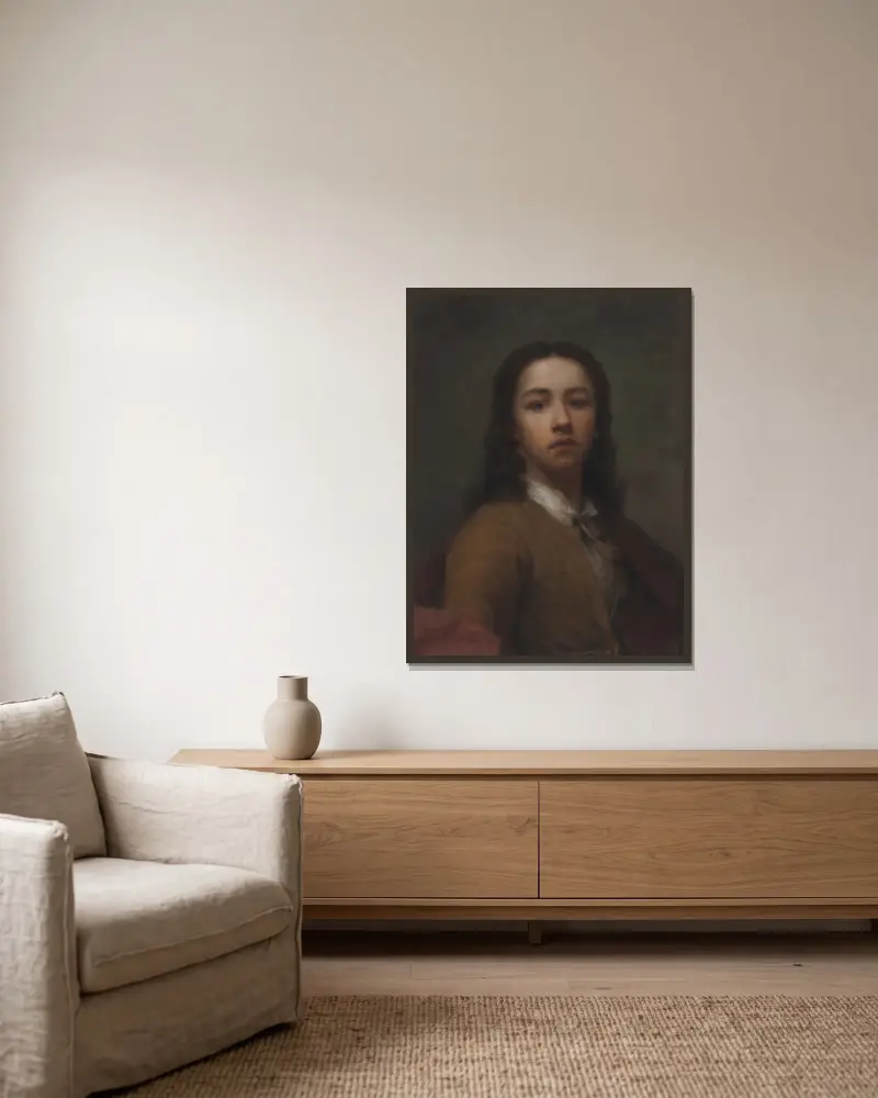 Autoportret – Nr. 1, Anton Raphael Mengs w ramie na ścianie