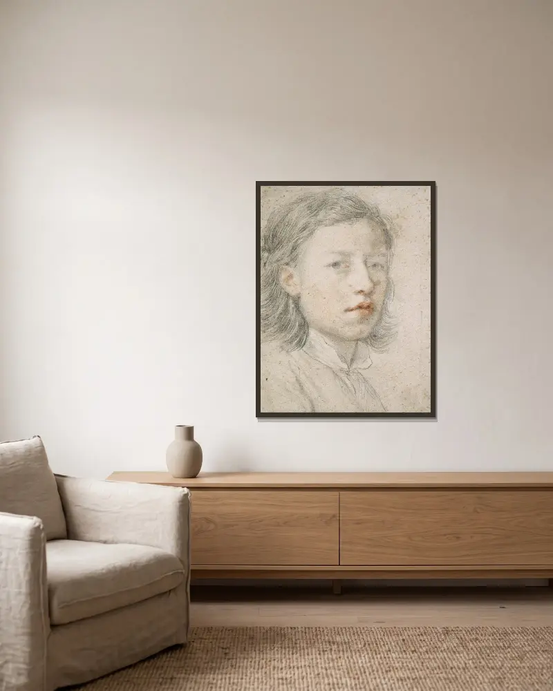 Młodzieńczy autoportret, Anton Raphael Mengs w ramie na ścianie
