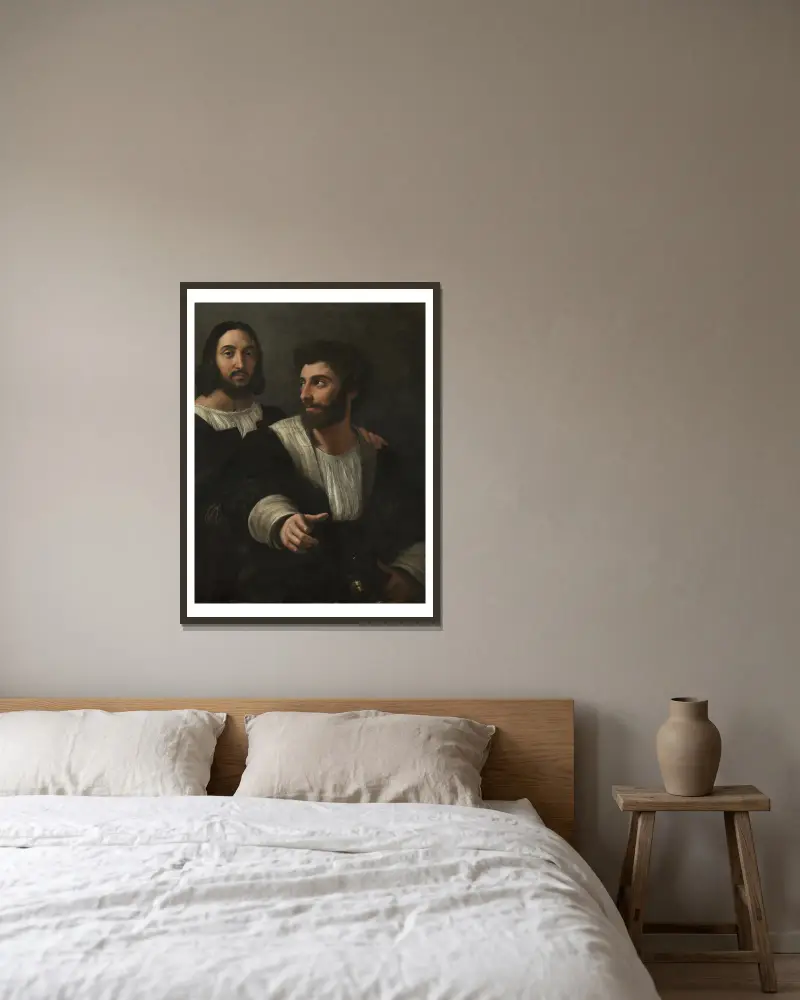 Autoportret z przyjacielem, Raphael w ramie na ścianie