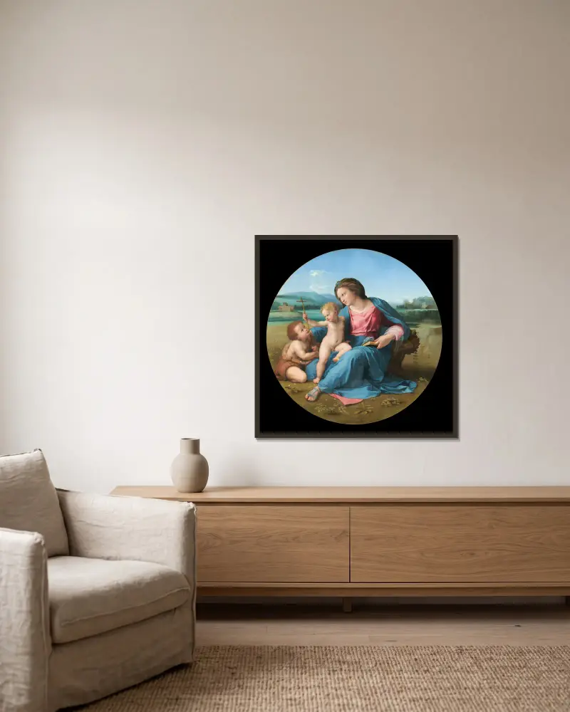 Alba-Madonna von Raphael gerahmt an einer Wand