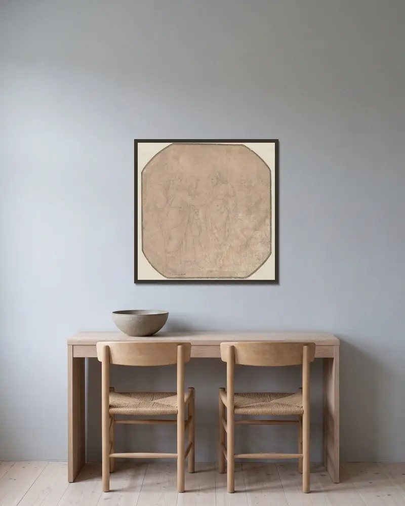 Der ungläubige Thomas von Raphael gerahmt an einer Wand