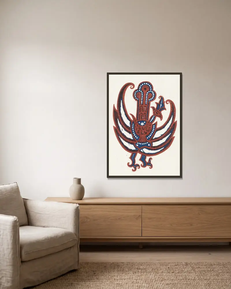 Vogel von Reijer Stolk gerahmt an einer Wand