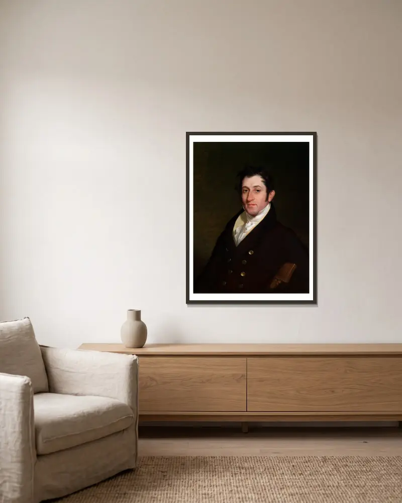 Colonel Mendes Cohen av Rembrandt Peale inramad på en vägg