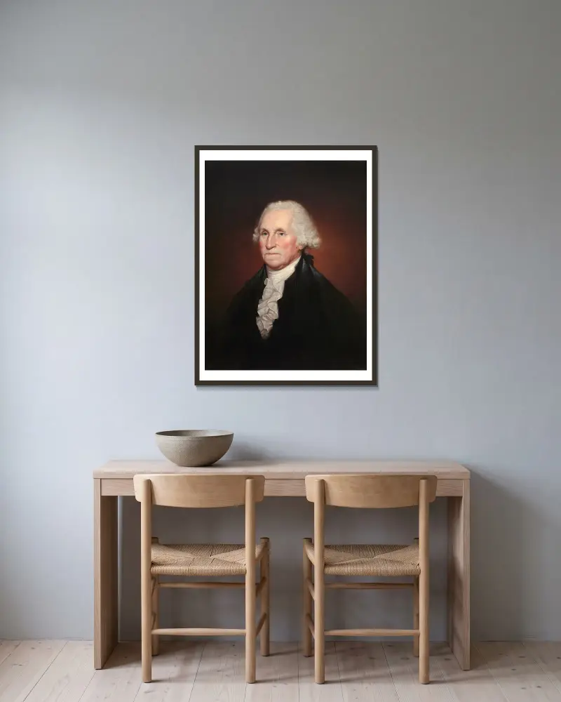 George Washington, – Nr. 1, Rembrandt Peale v rámu na stěně