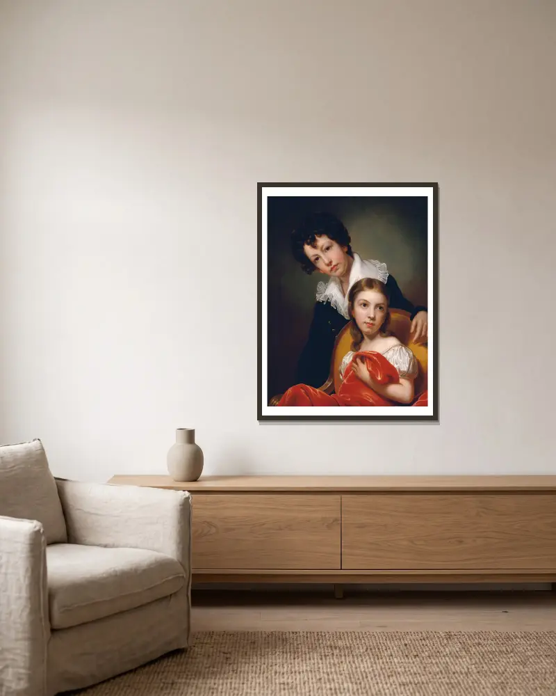 Michael Angelo und Emma Clara Peale von Rembrandt Peale gerahmt an einer Wand