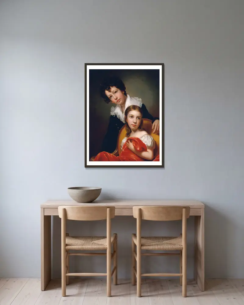 Michael Angelo und Emma Clara Peale von Rembrandt Peale gerahmt an einer Wand