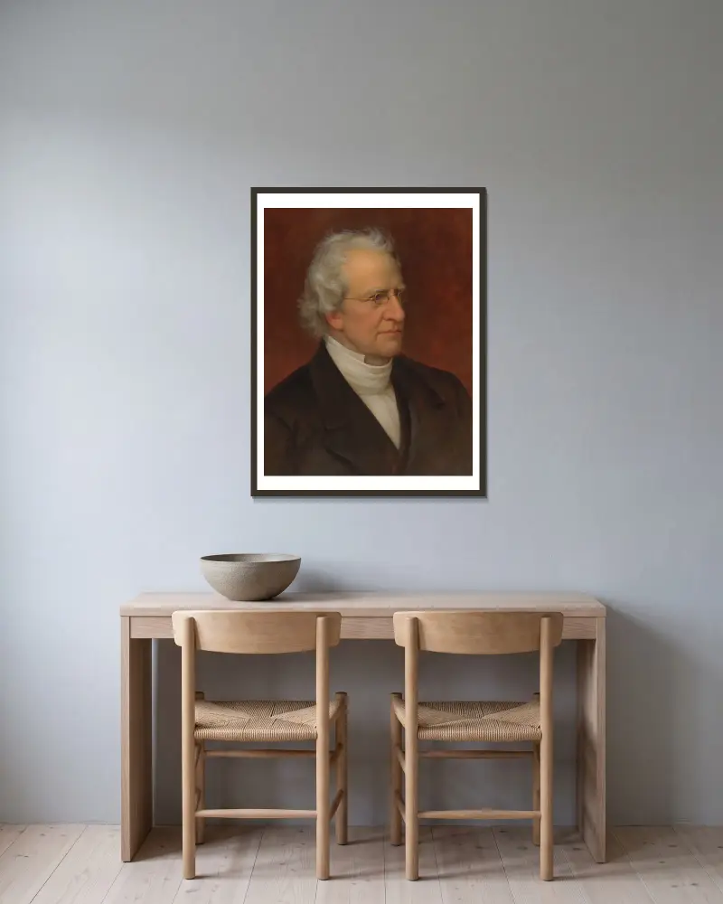 Porträt von Charles Hodge von Rembrandt Peale gerahmt an einer Wand