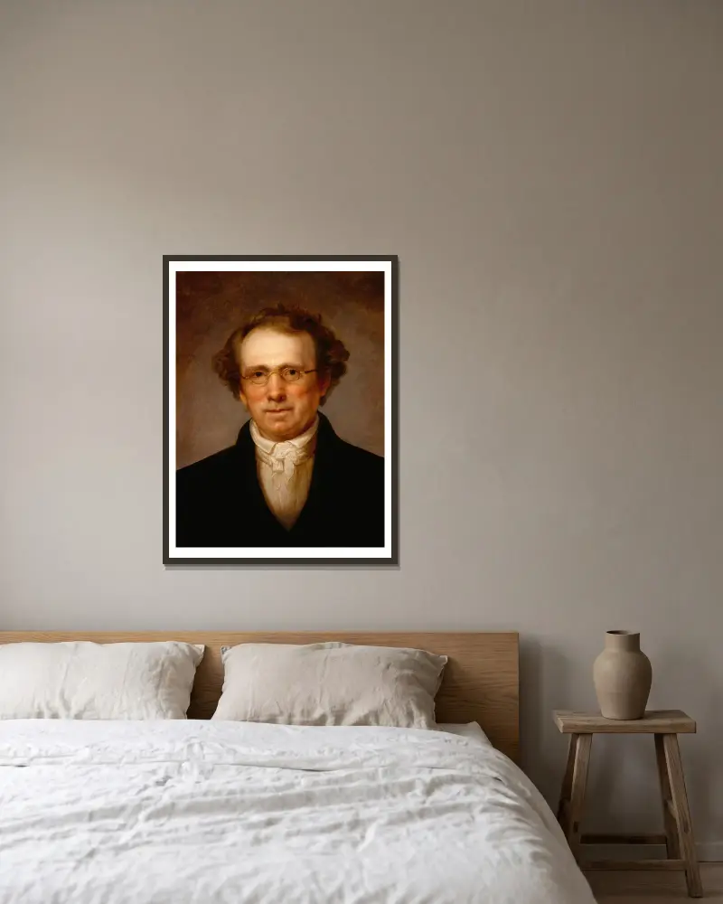 Porträtt av Henry Robinson av Rembrandt Peale inramad på en vägg