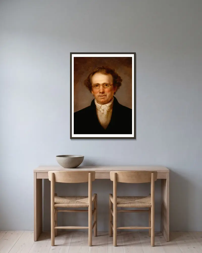 Porträtt av Henry Robinson av Rembrandt Peale inramad på en vägg