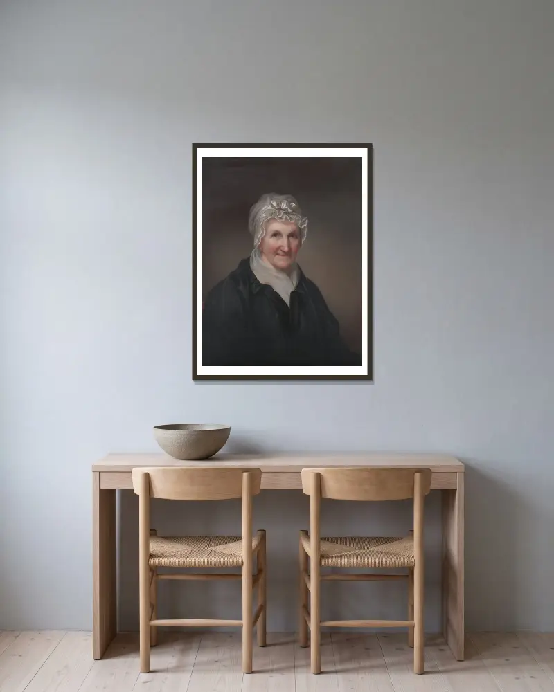 Porträtt av Mary Lord av Rembrandt Peale inramad på en vägg
