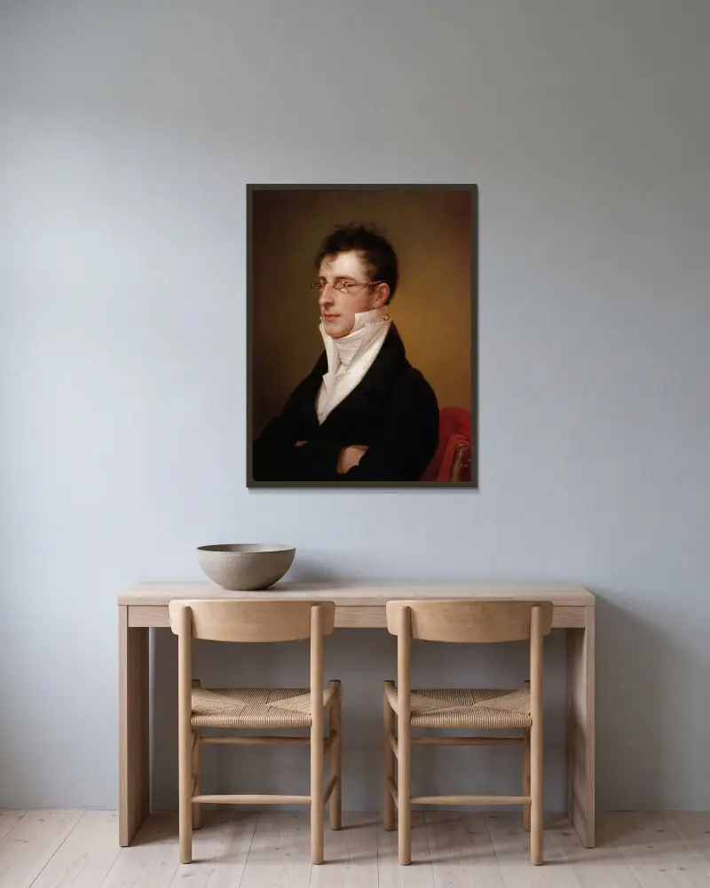 Rubens Peale av Rembrandt Peale inramad på en vägg