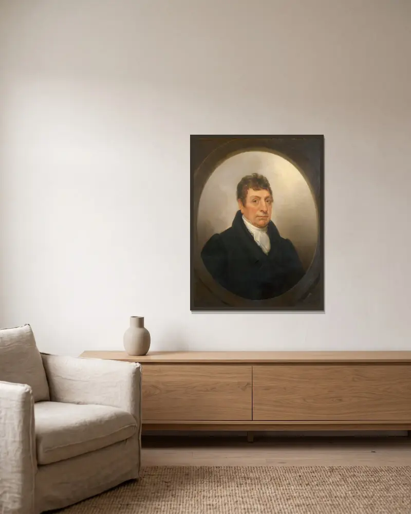 Markisen av Lafayette av Rembrandt Peale inramad på en vägg