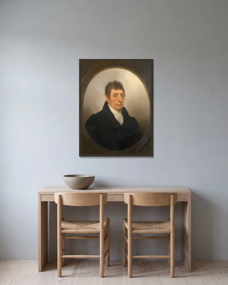 Markisen av Lafayette av Rembrandt Peale inramad på en vägg