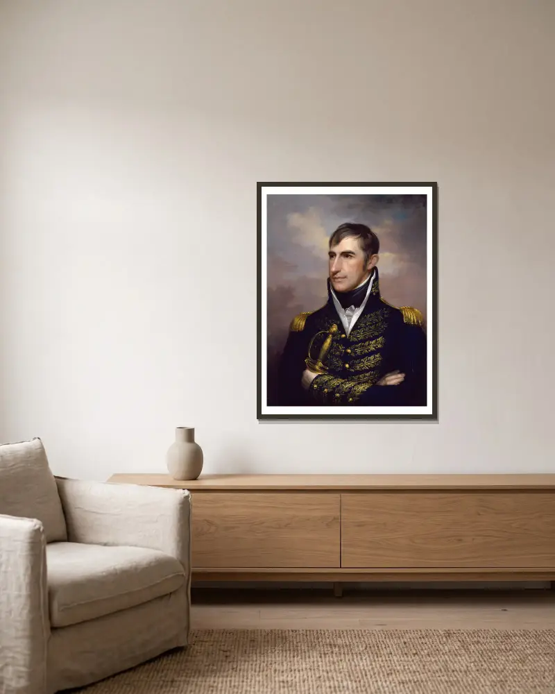 William Henry Harrison av Rembrandt Peale inramad på en vägg