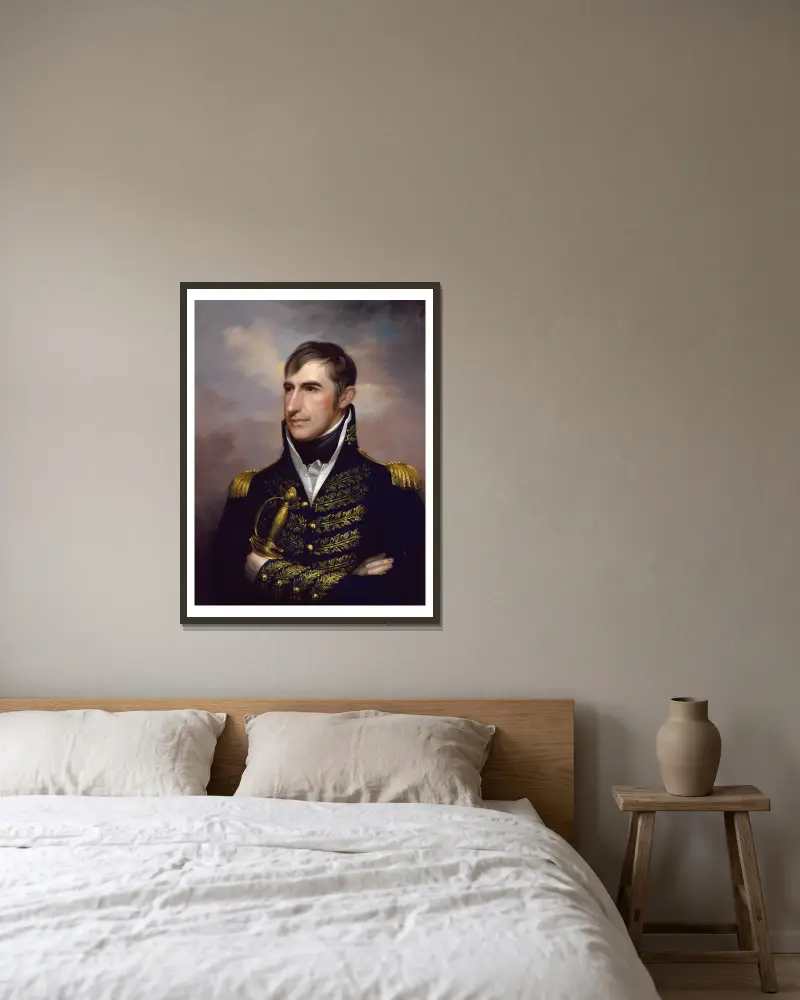 William Henry Harrison av Rembrandt Peale inramad på en vägg