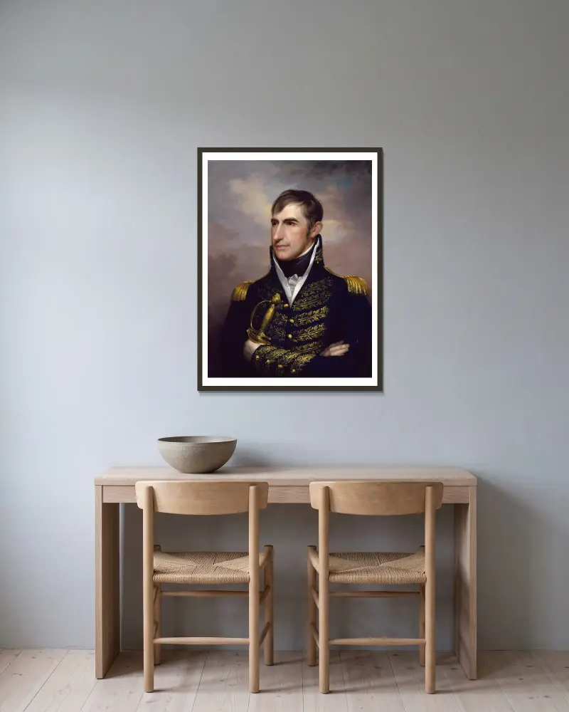 William Henry Harrison av Rembrandt Peale inramad på en vägg