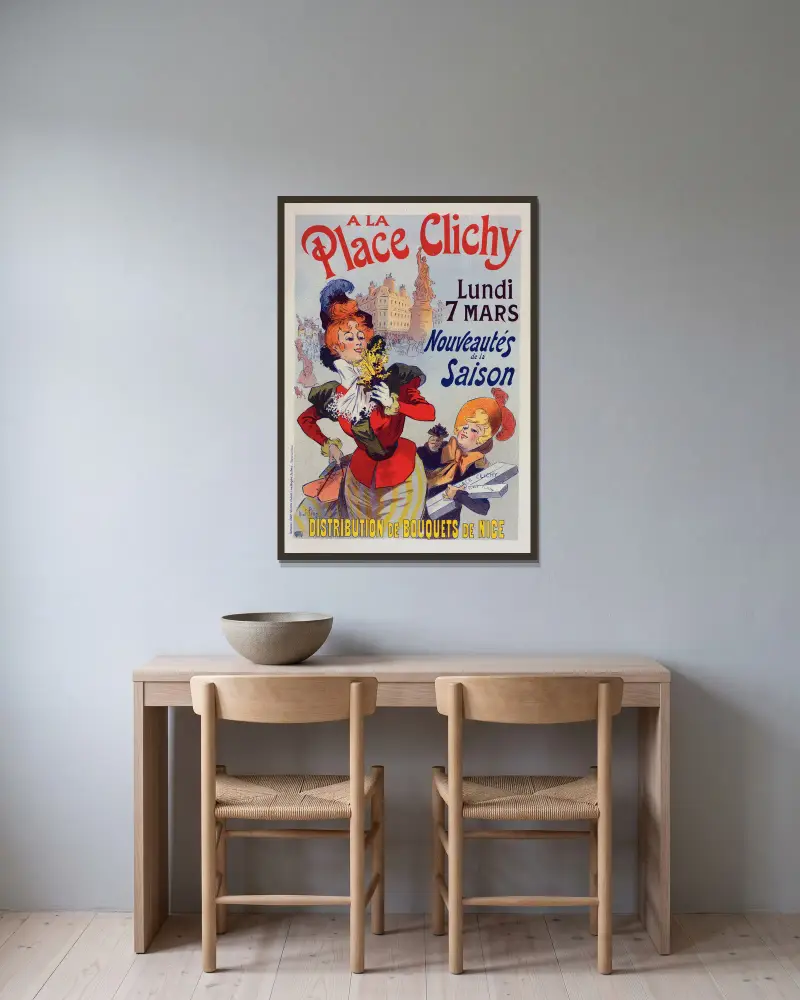 A la Place Clichy von René Péan gerahmt an einer Wand