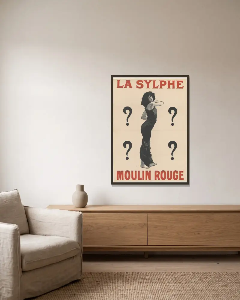 La Sylphe von René Péan gerahmt an einer Wand