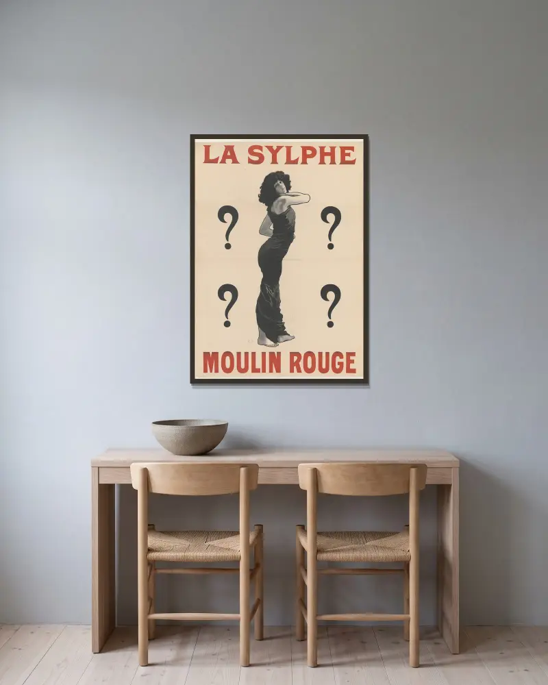 La Sylphe von René Péan gerahmt an einer Wand