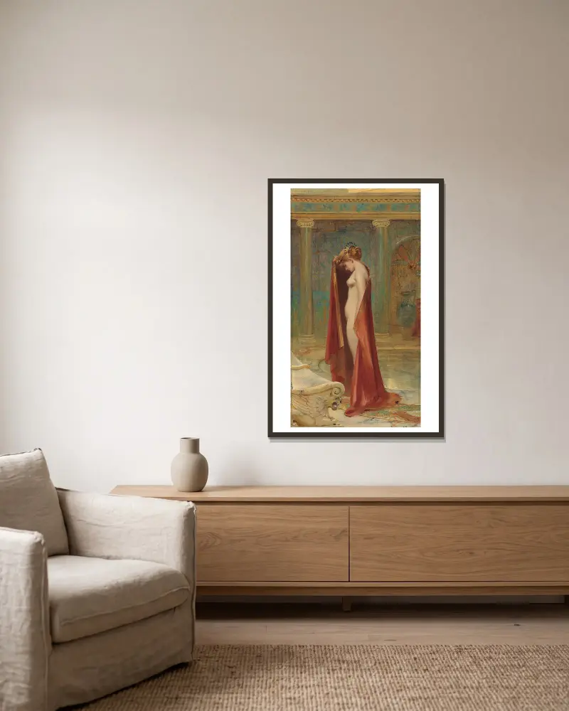 Eine Schönheit von Luis Ricardo Falero gerahmt an einer Wand