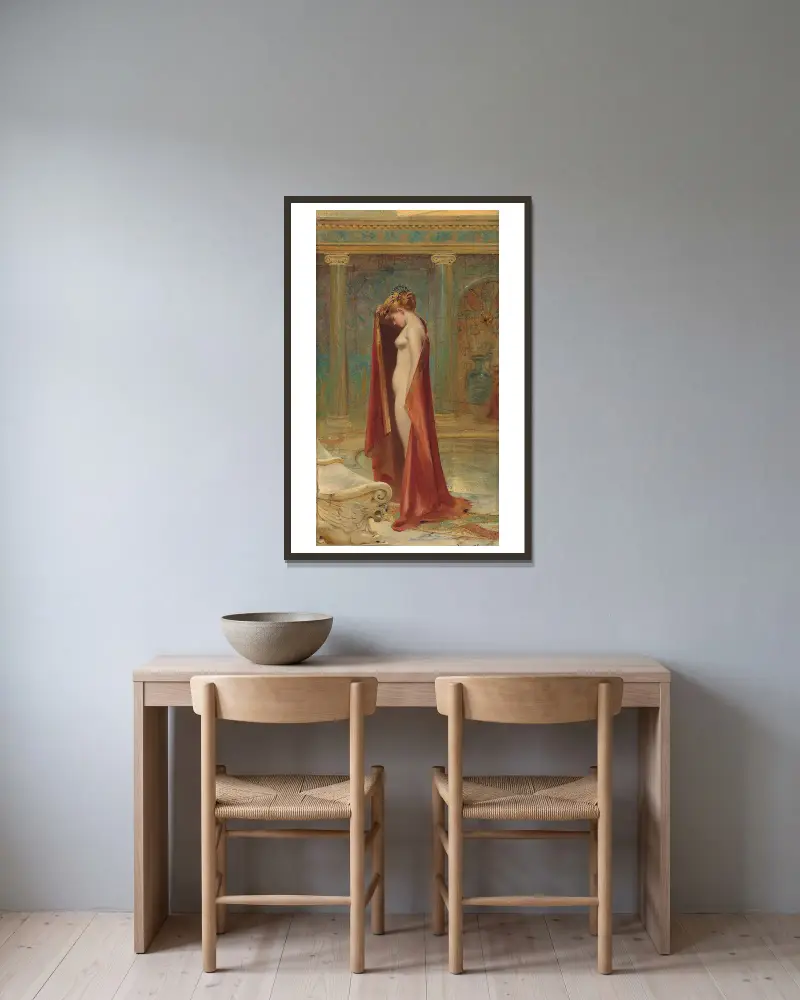 Eine Schönheit von Luis Ricardo Falero gerahmt an einer Wand