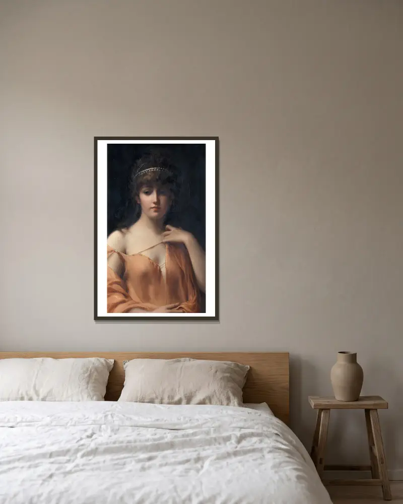 Eine klassische Schönheit von Luis Ricardo Falero gerahmt an einer Wand