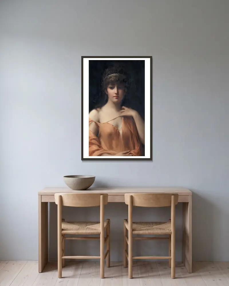 Eine klassische Schönheit von Luis Ricardo Falero gerahmt an einer Wand