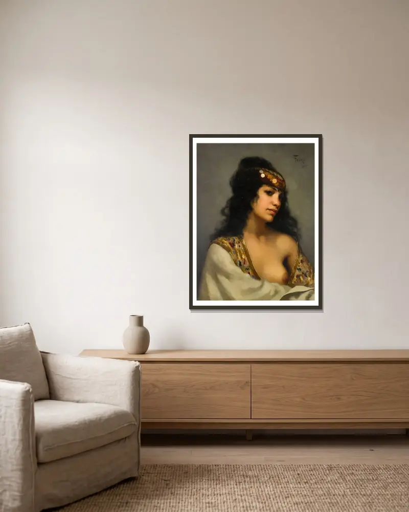 Odaliska, Luis Ricardo Falero v rámu na stěně