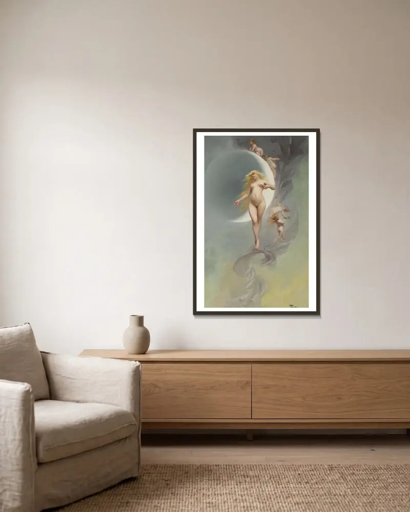 Der Planet Venus von Luis Ricardo Falero gerahmt an einer Wand