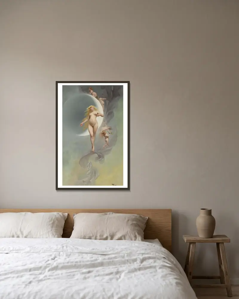 Der Planet Venus von Luis Ricardo Falero gerahmt an einer Wand
