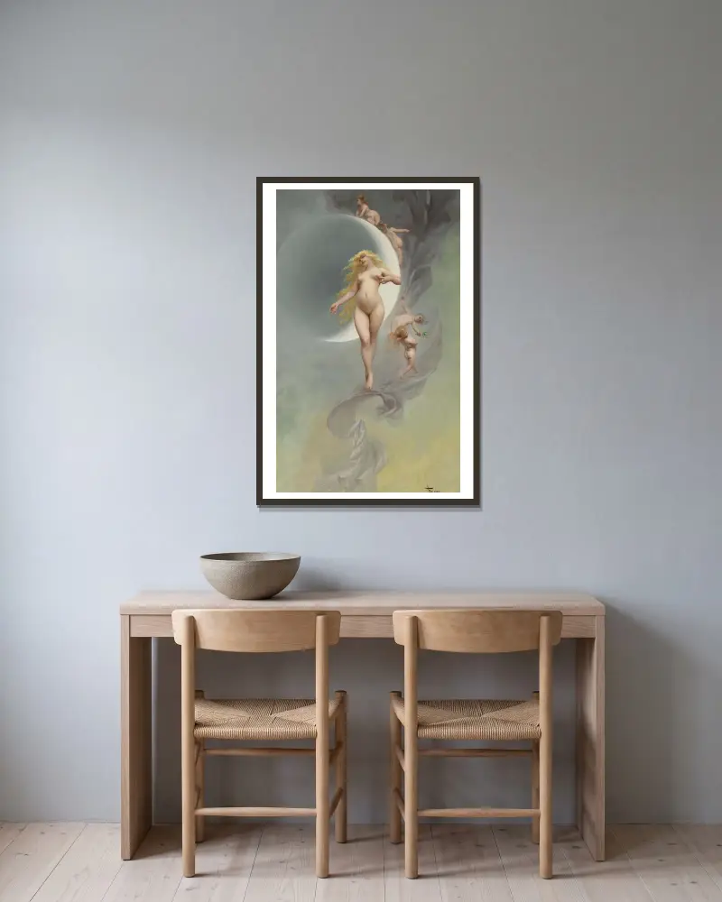 Der Planet Venus von Luis Ricardo Falero gerahmt an einer Wand