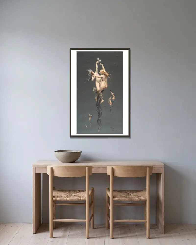 Twin Stars – nr 2 av Luis Ricardo Falero inramad på en vägg
