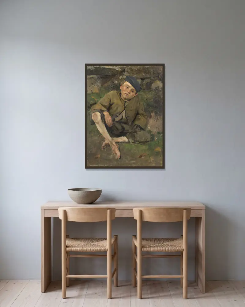 Der kleine Krüppel von Richard Bergh gerahmt an einer Wand
